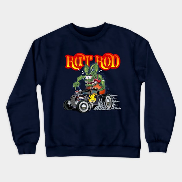 Cartoon retro rat rod Crewneck Sweatshirt by Mechanik